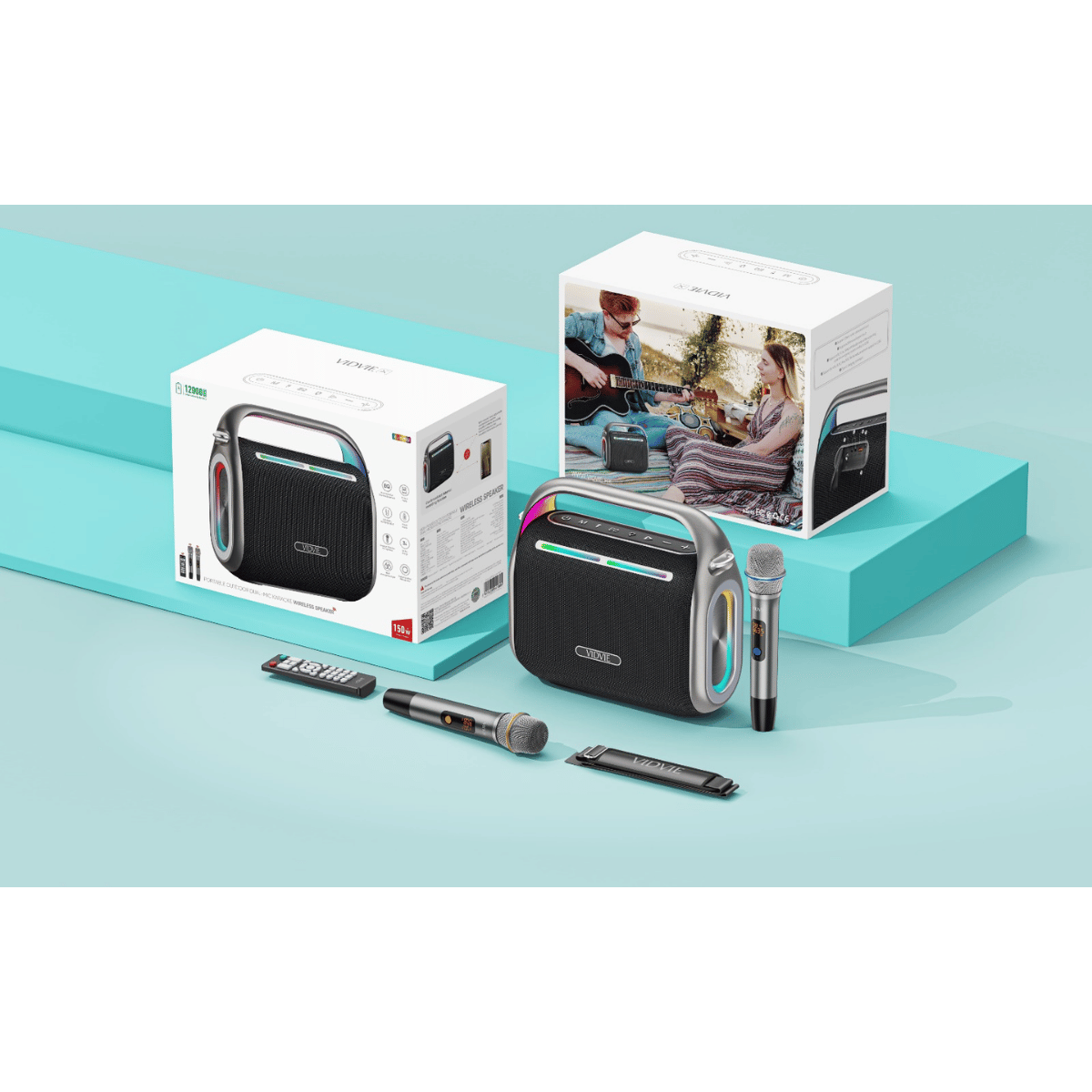 Portable Outdoor Dual-Mic Karaoke Wireless Speaker