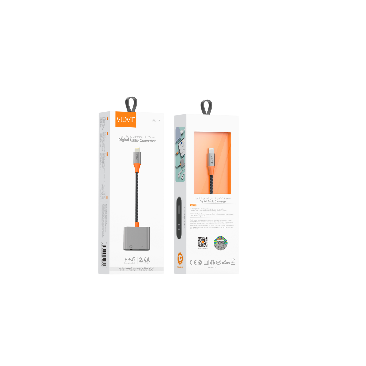 Lightning to Lightning+DC 3.5mm Digital Audio Converter
