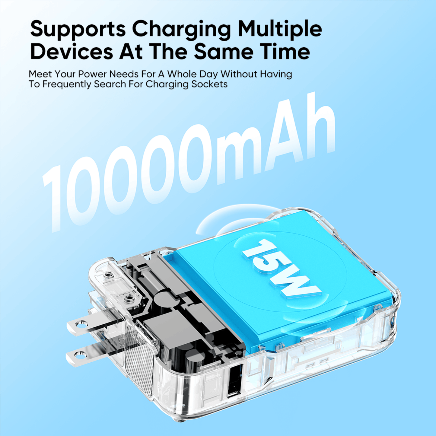 10,000mAh Wireless Charging Powerbank | 3-IN-1 Multifunctional