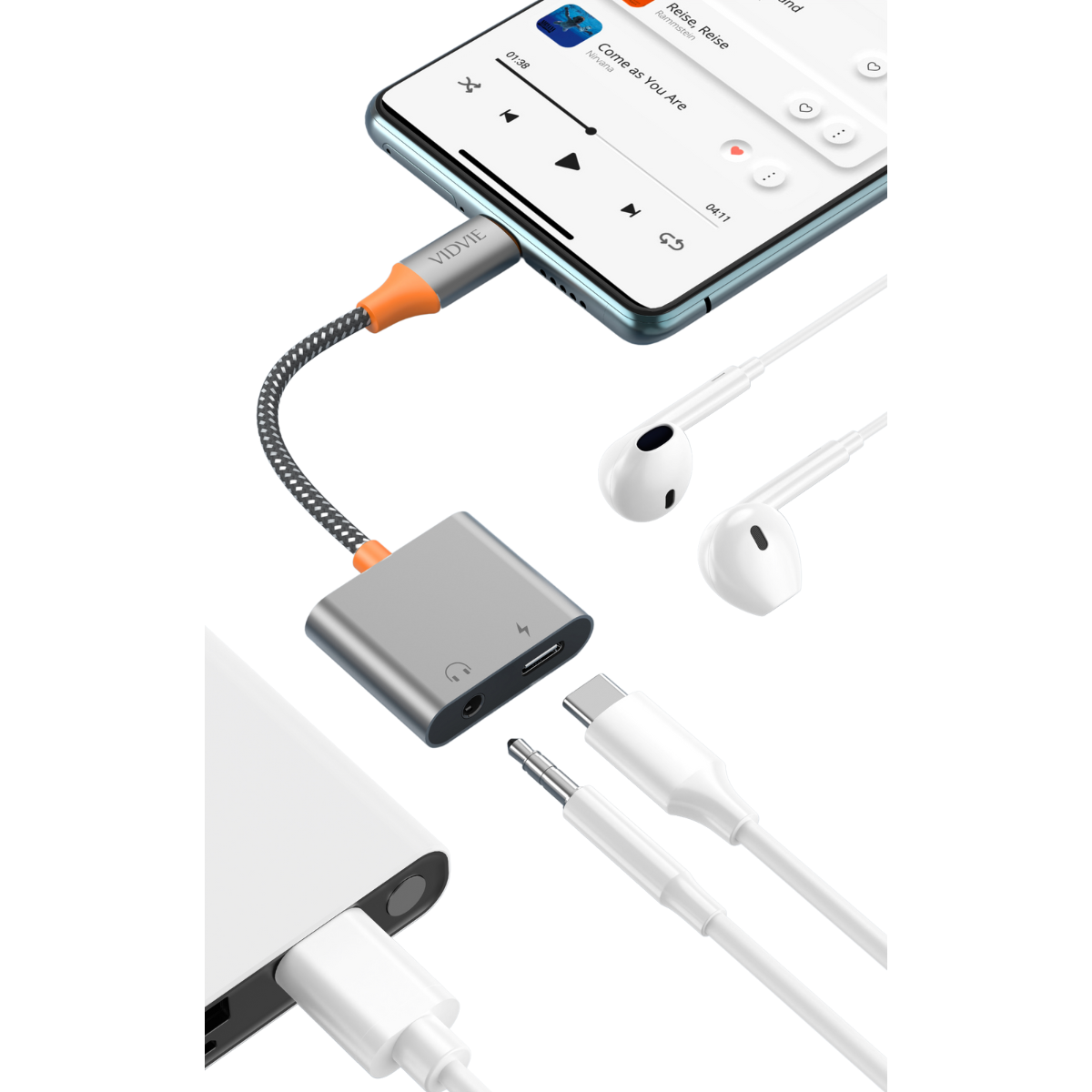 Type-C to Type-C+DC 3.5mm Digital Audio Converter