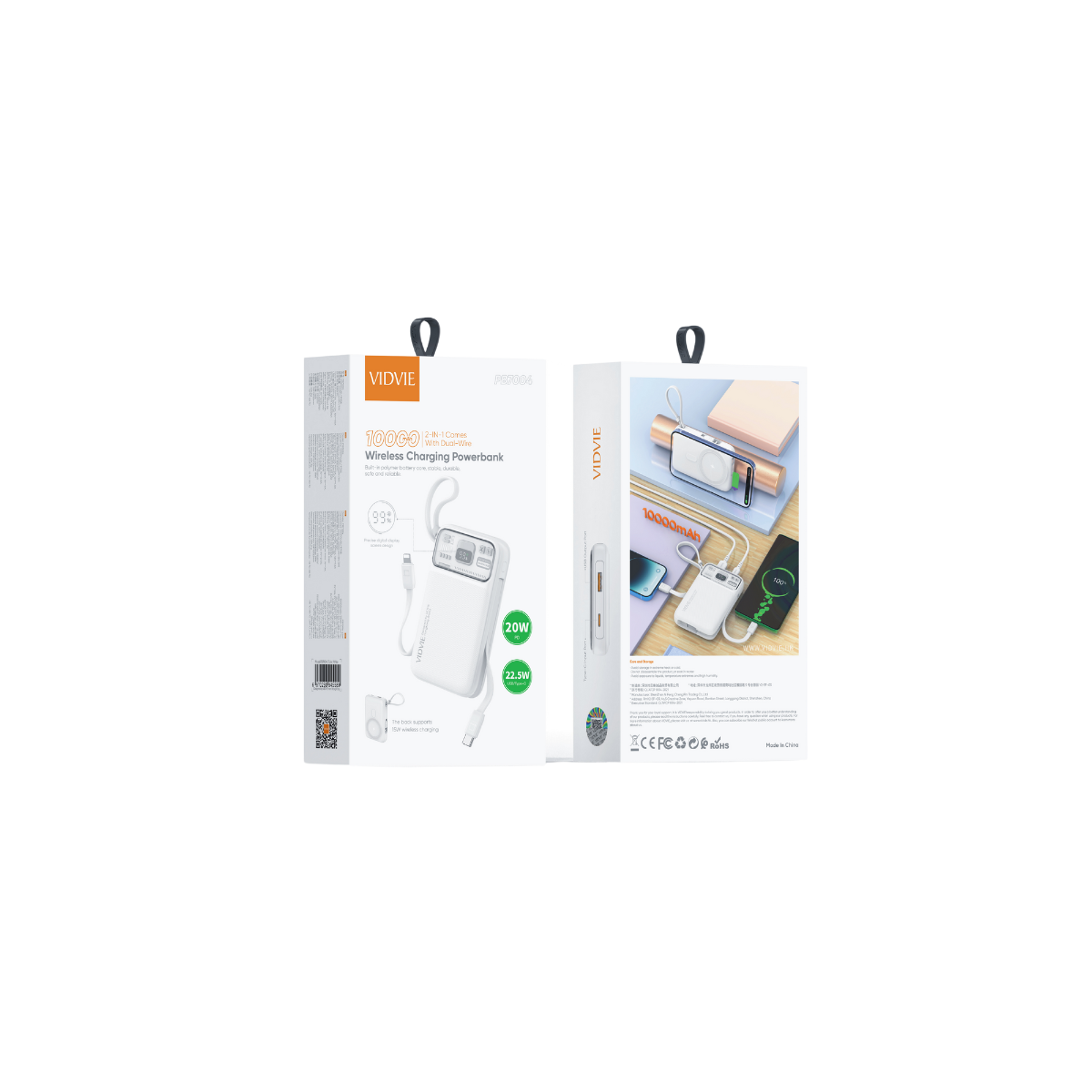 10,000mAh Wireless Charging Powerbank | 2 IN 1 Comes With Dual-Wire