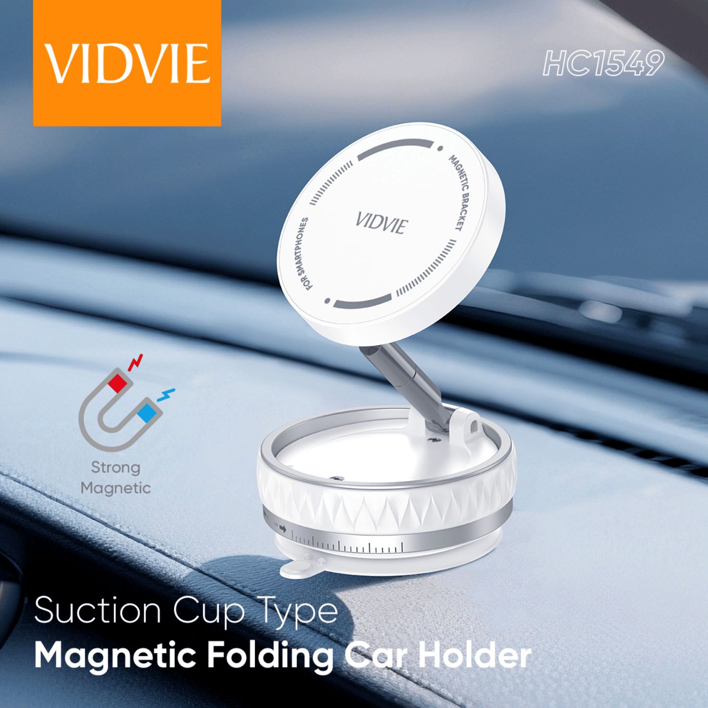 Suction Cup Type Magnetic Folding Car Holder