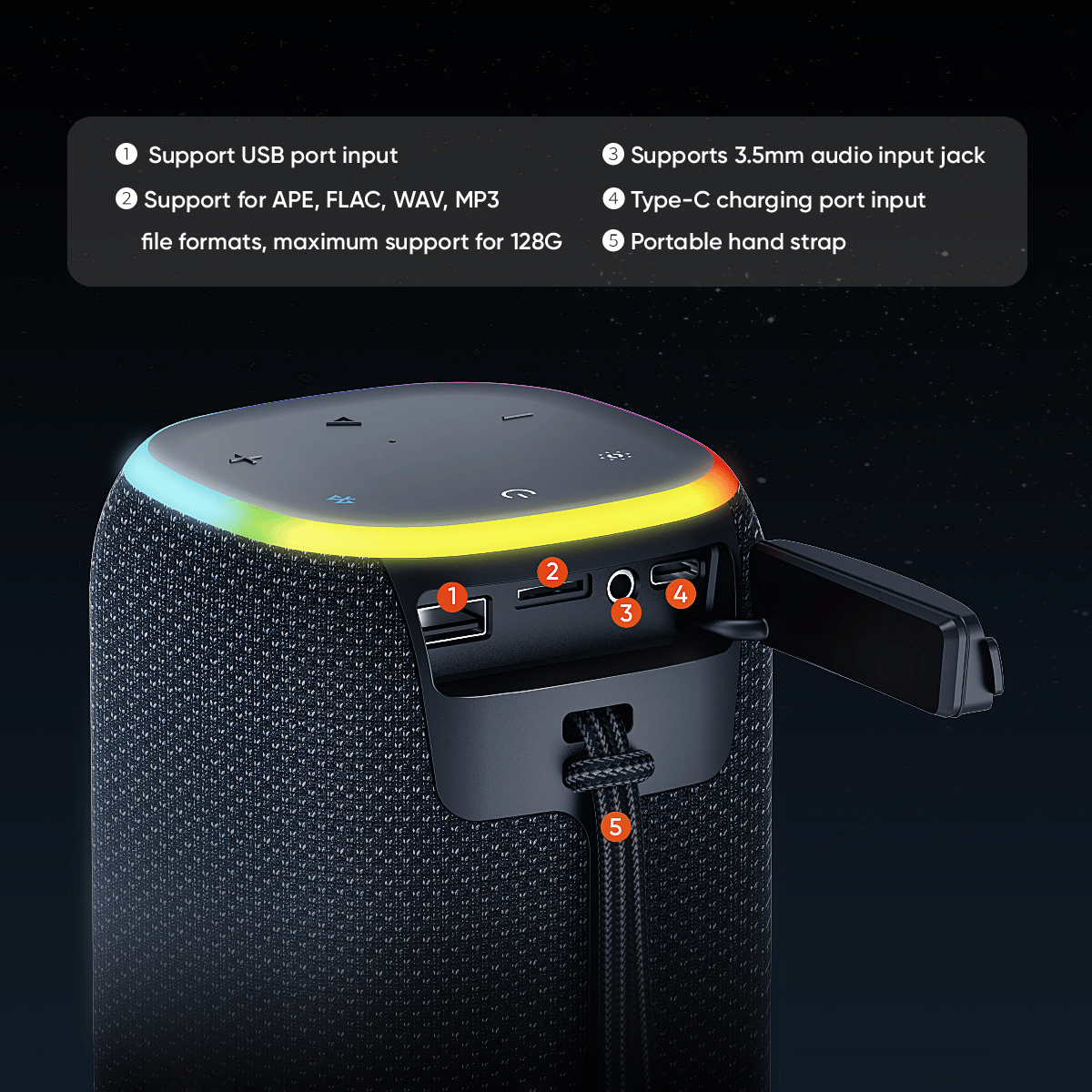 Portable RGB Light Wireless Speaker