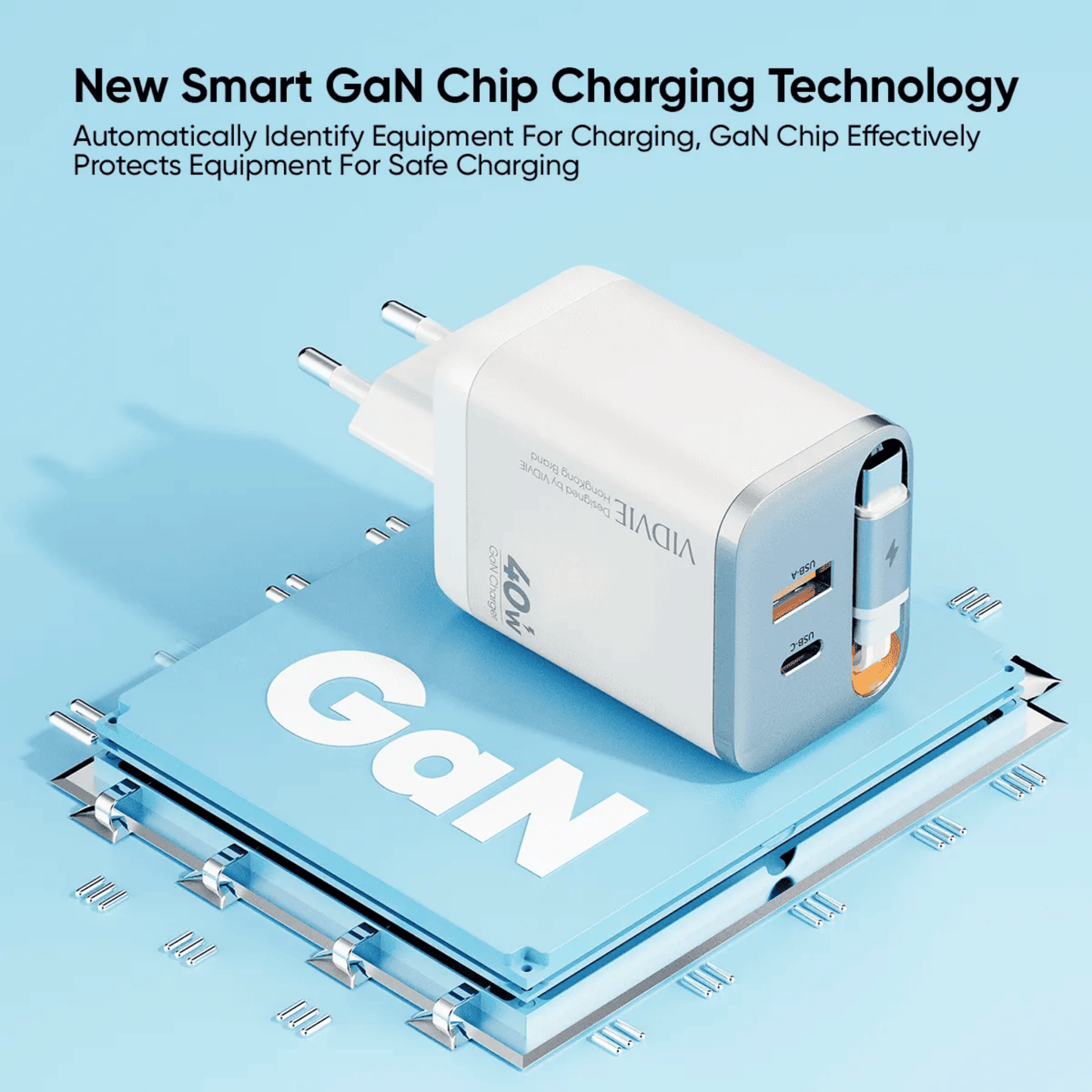 Retractable Cord GaN Fast Charger | 40W