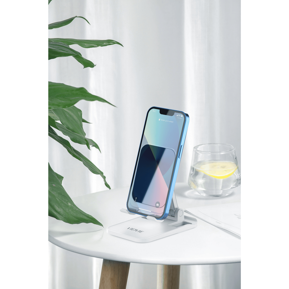 Folding Vanity Mirror Desktop Phone Holder