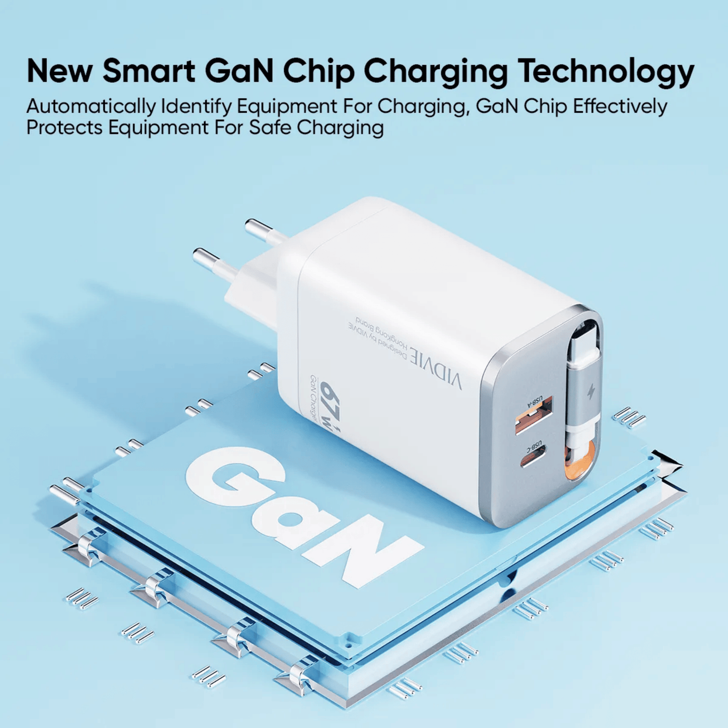 Retractable Cord GaN Fast Charger | 67W