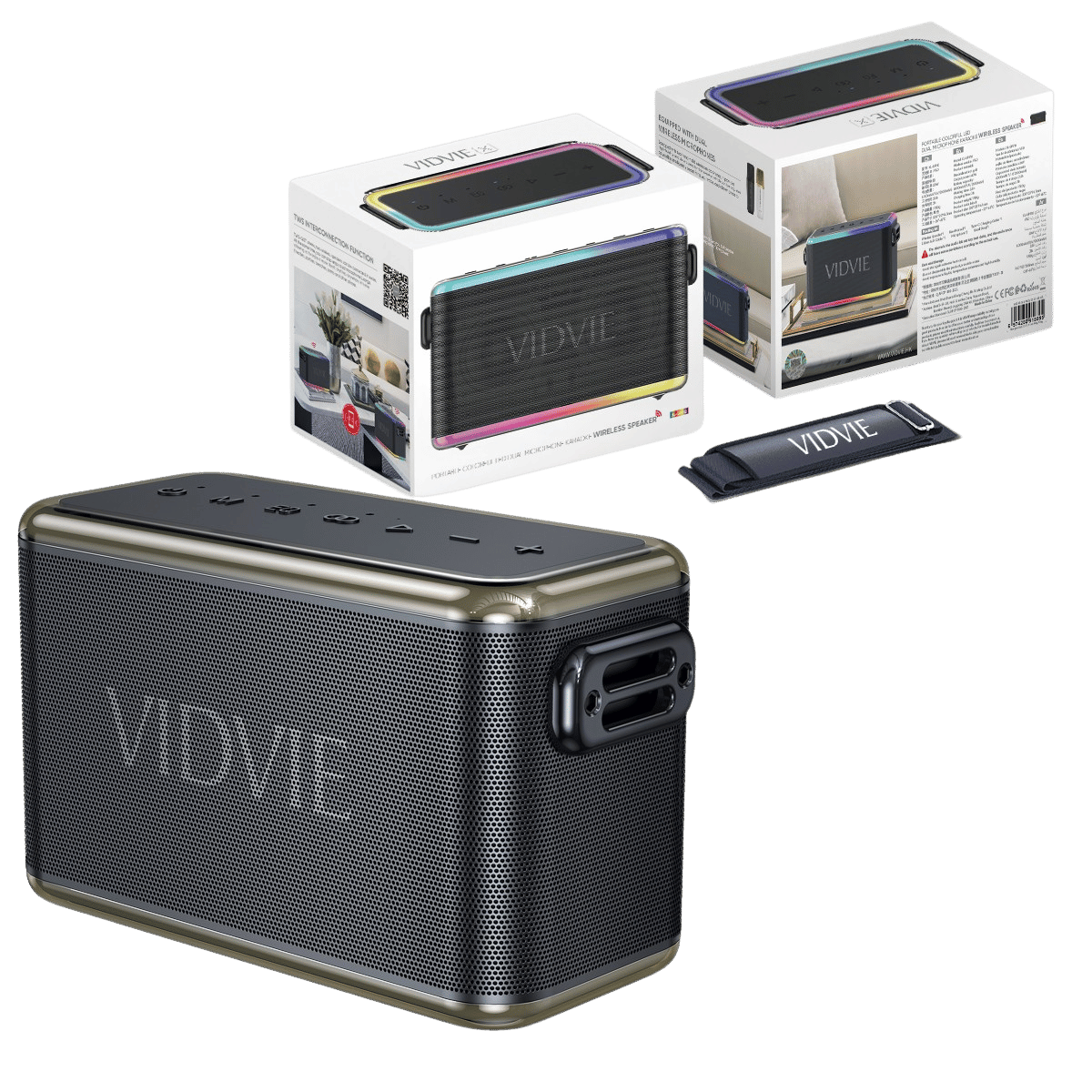 Portable Colorful LED Dual Microphone Karaoke Wireless Speaker