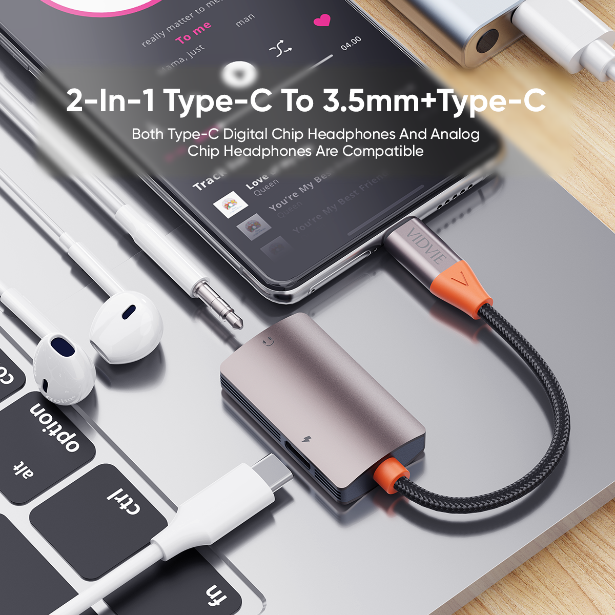 Audio Adapter | 2-IN-1 Type-C to 3.5mm AUX+Type-C