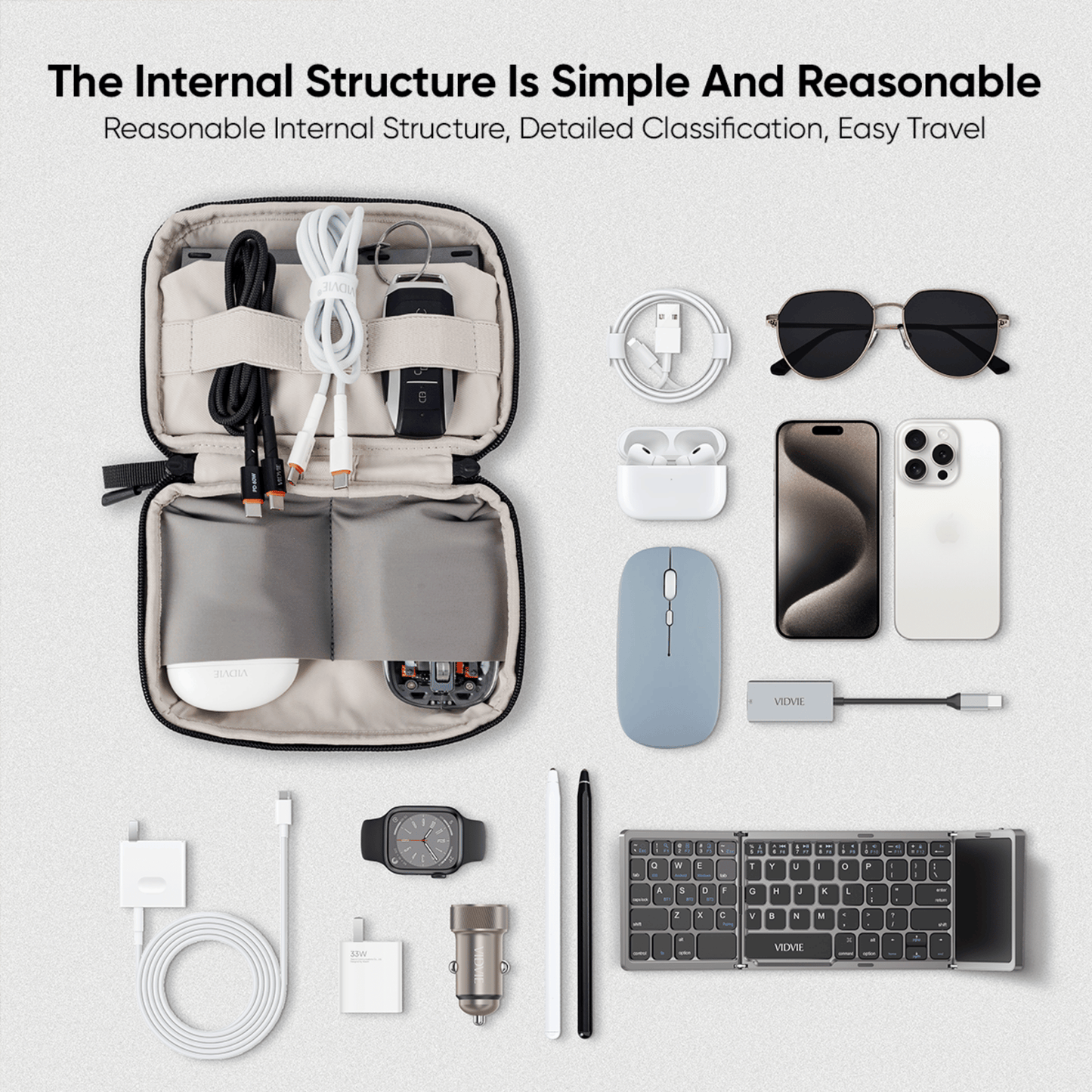 Portable Electronic Accessories Storage Bag