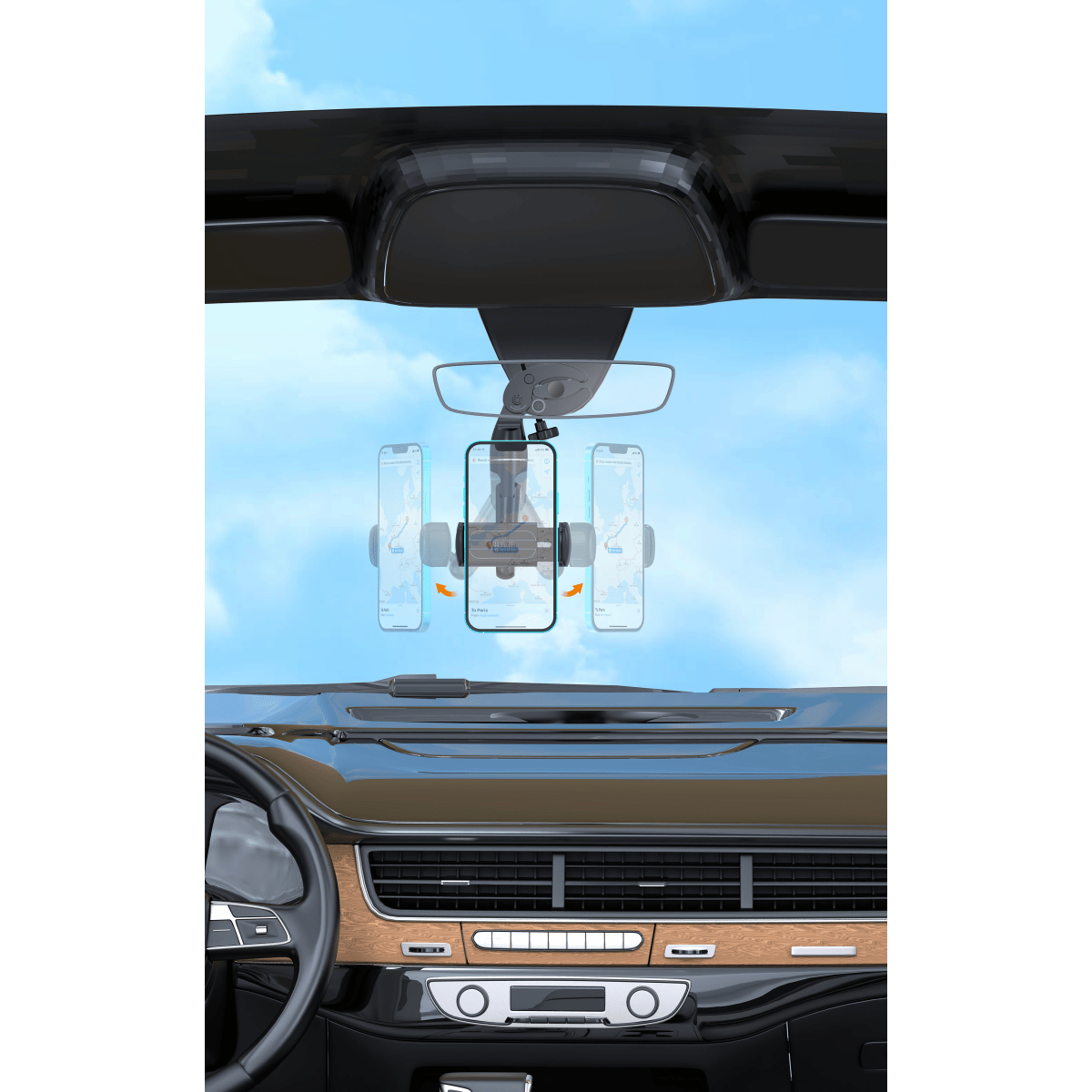 Rearview Mirror Folding Rotary Car Holder