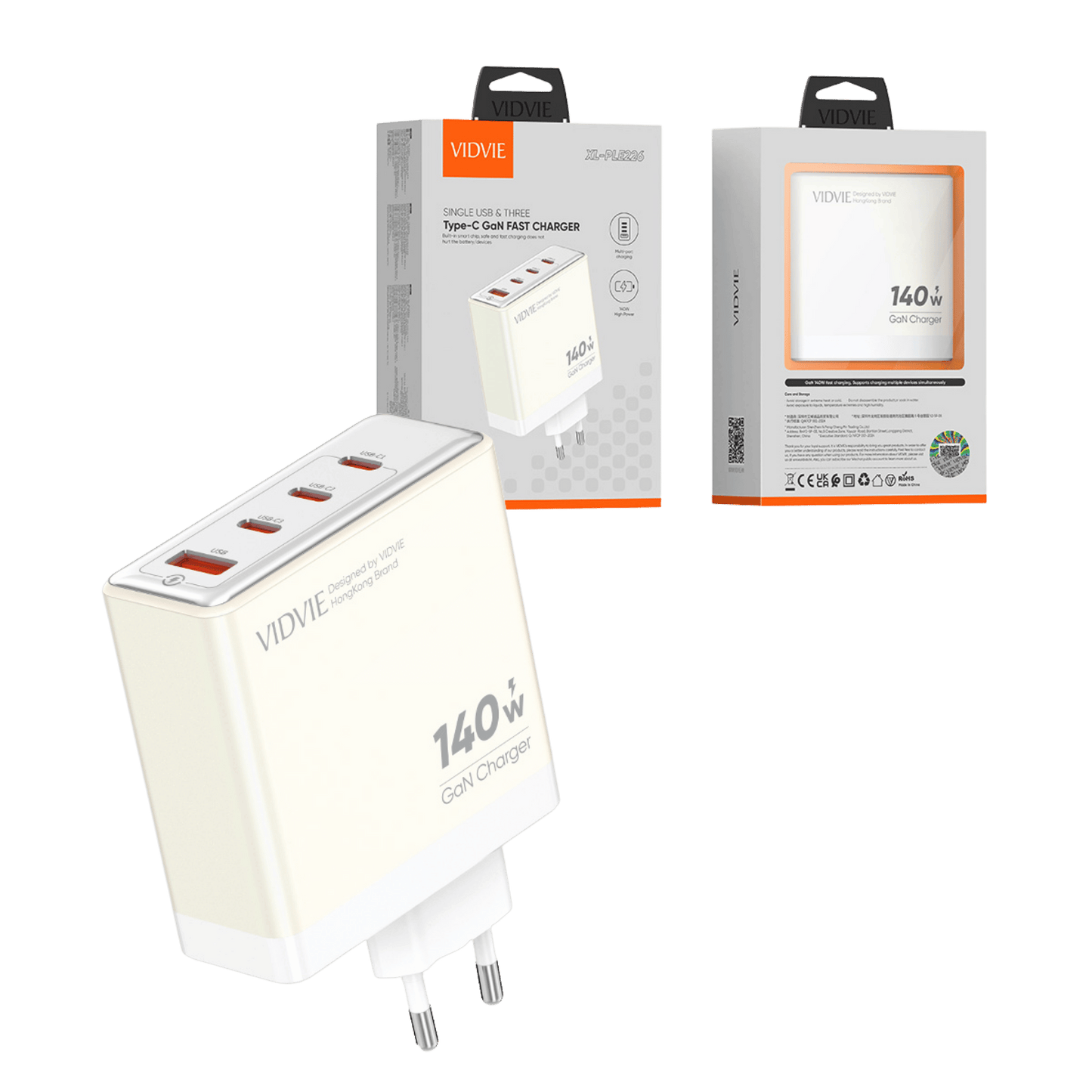 Single USB & Three Type-C GaN Fast Charger | 140W