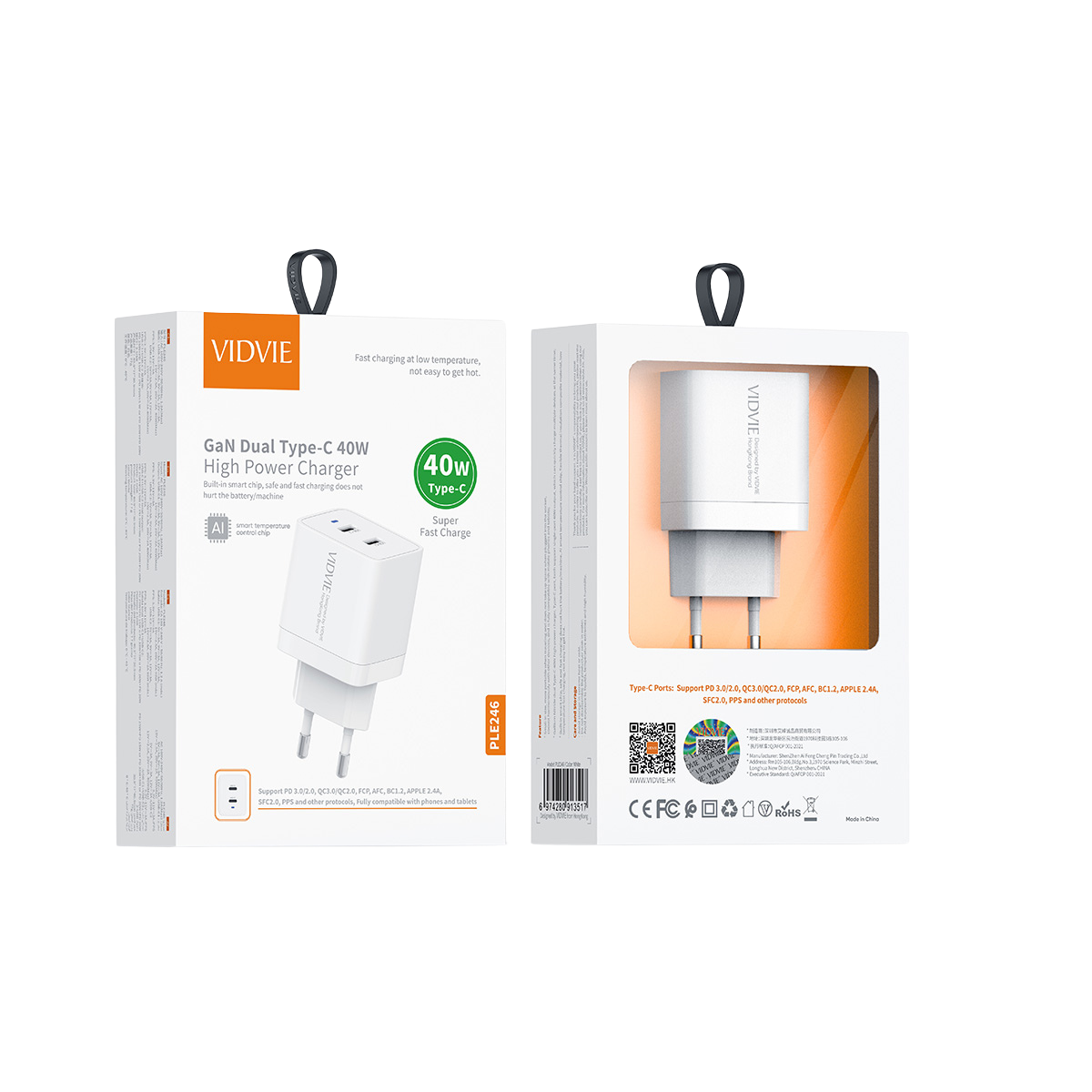 GaN Dual Type-C 40W High Power Charger