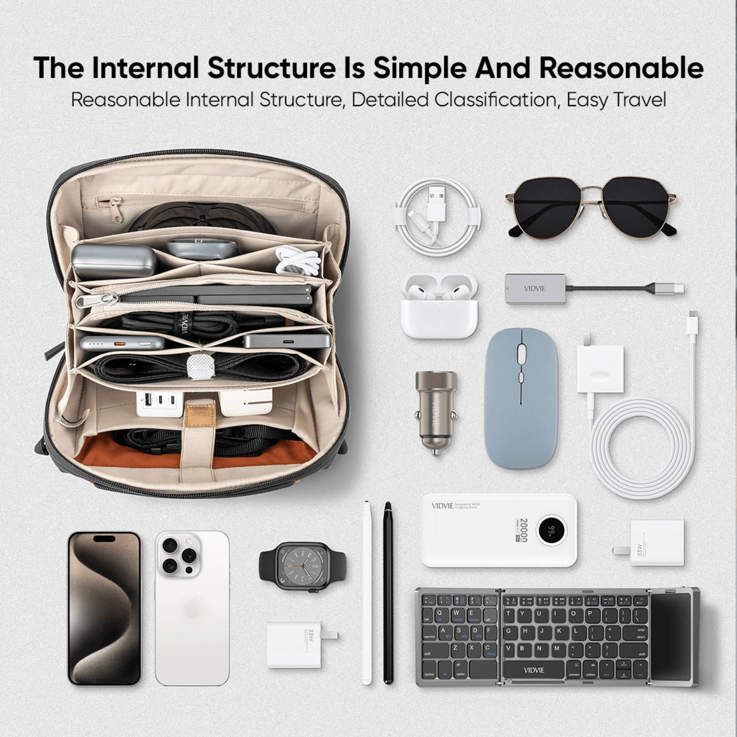 Portable Electronic Accessories Storage Bag