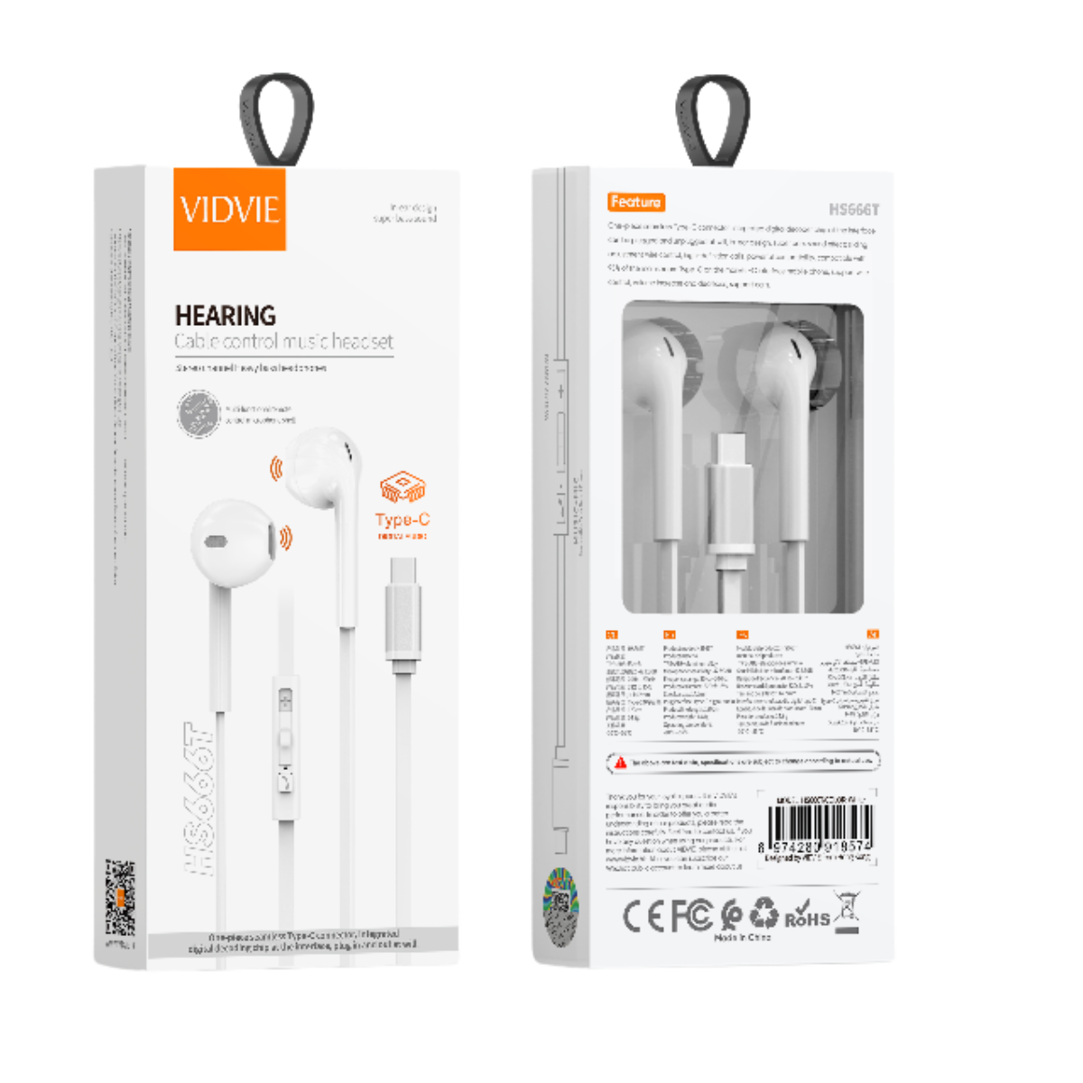 Type-C Cable Control Music Earbuds