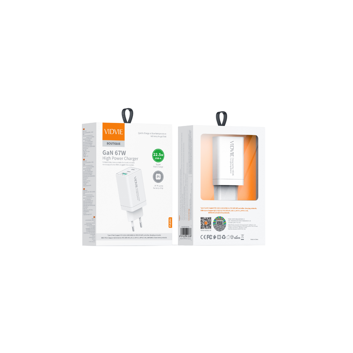 GaN 67W Dual Type-C & USB High Power Charger