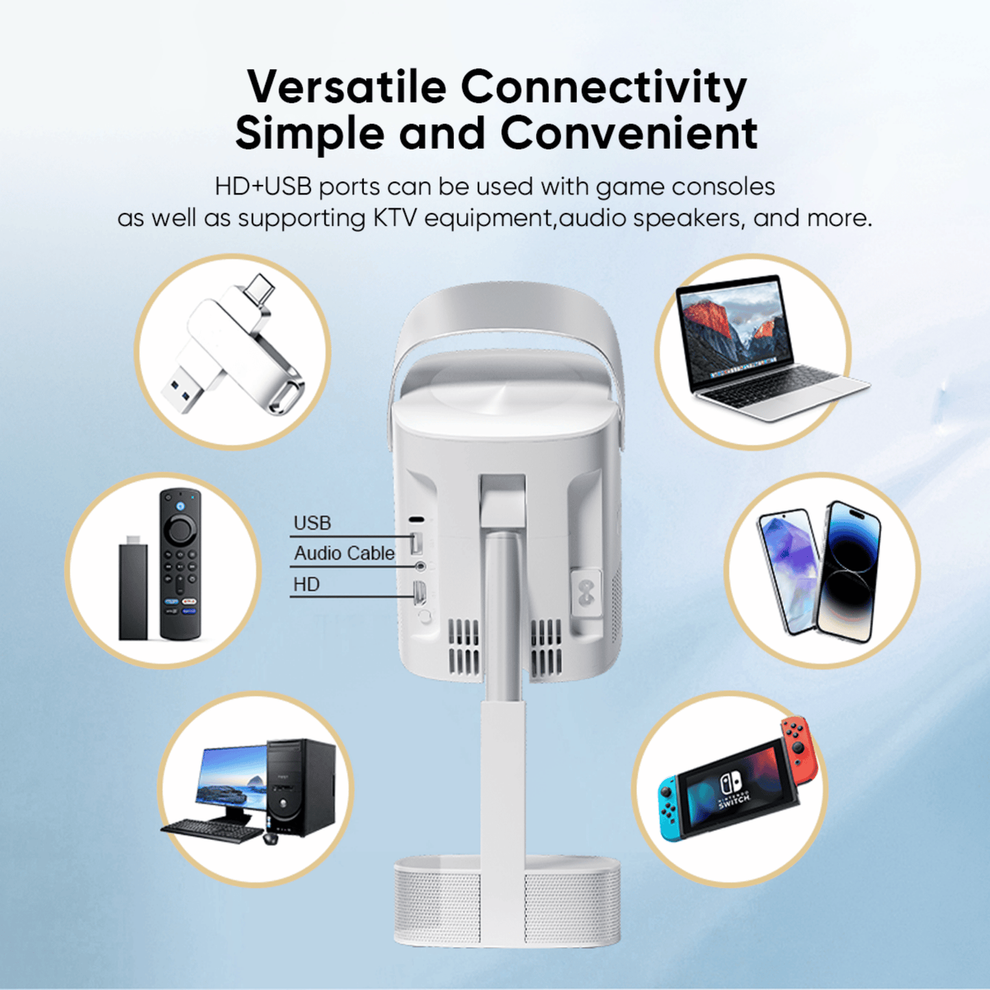 Autofocus Multifunctional HD Intelligent Projector