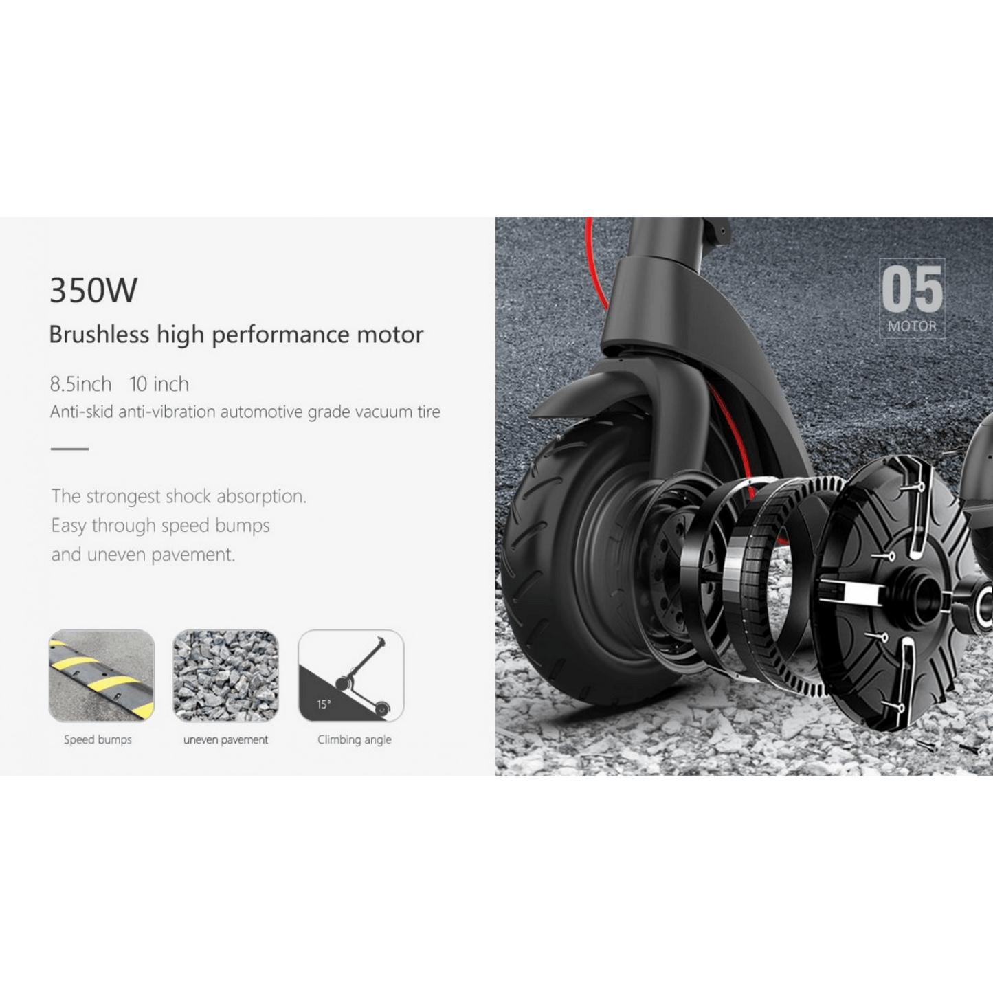 ESC02 Urban 350W Electric Scooter – 32km/h, 45km Range, 10” Tires, Lightweight Design