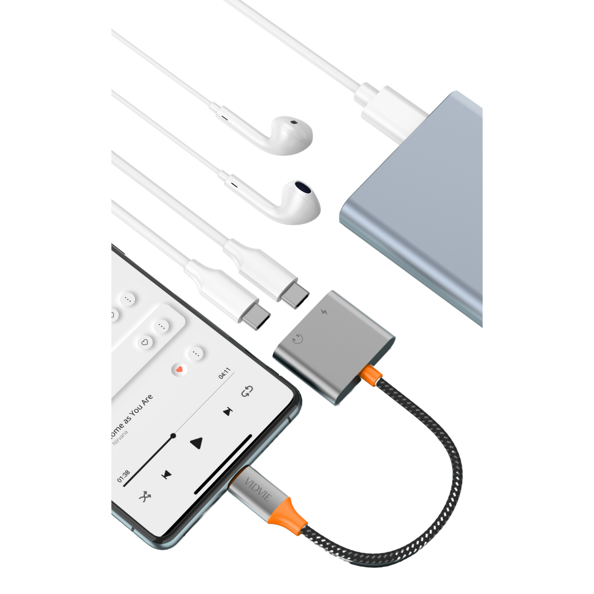 Type-C to Type-C+Type-C Digital Audio Converter