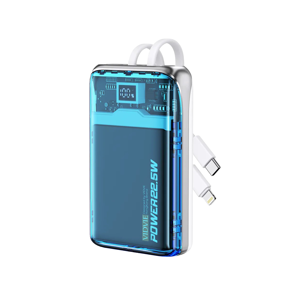10,000mAh Transparent Powerbank | 2 IN 1 Dual-Wire Charging
