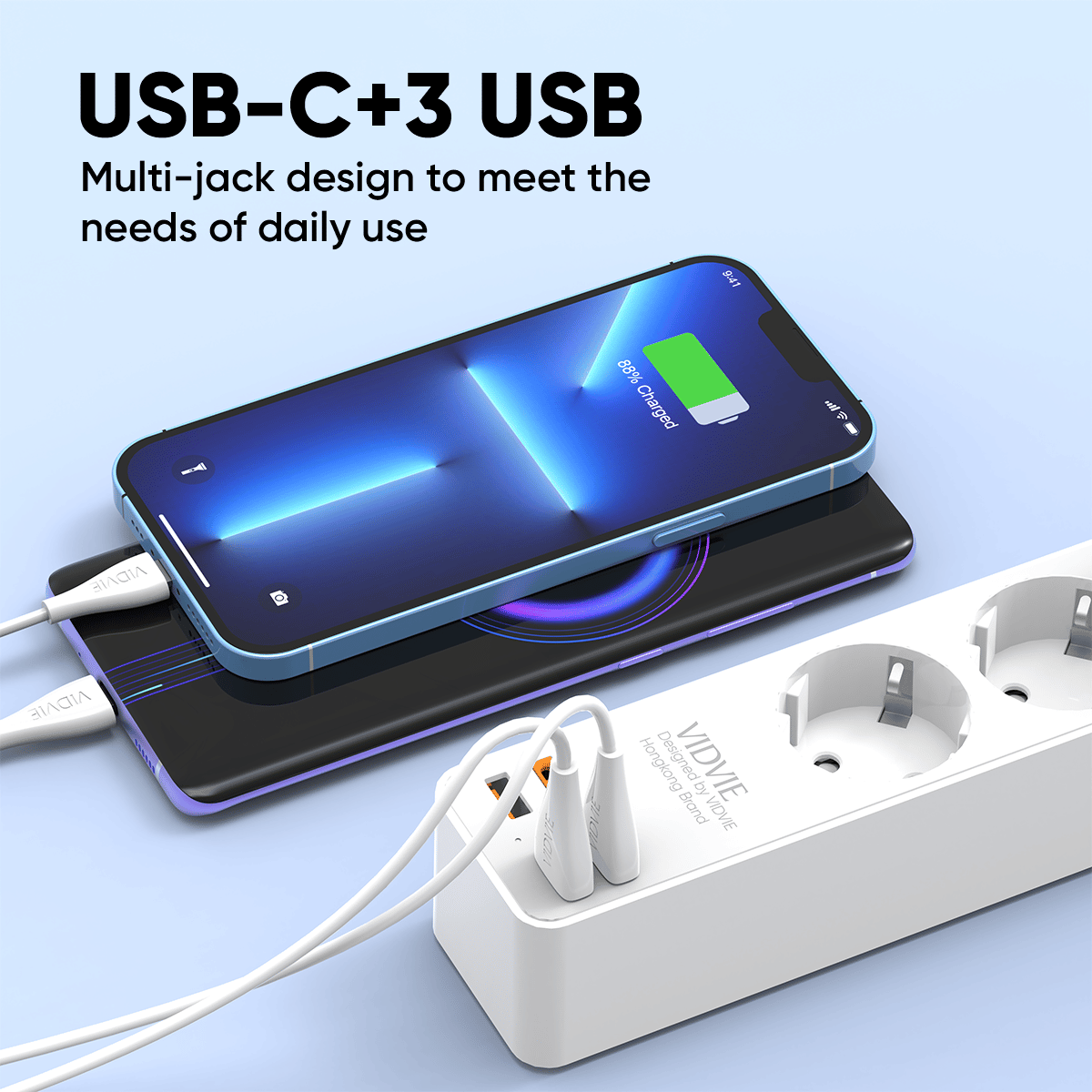 2,400W USB-C + 3 USB Power Strip