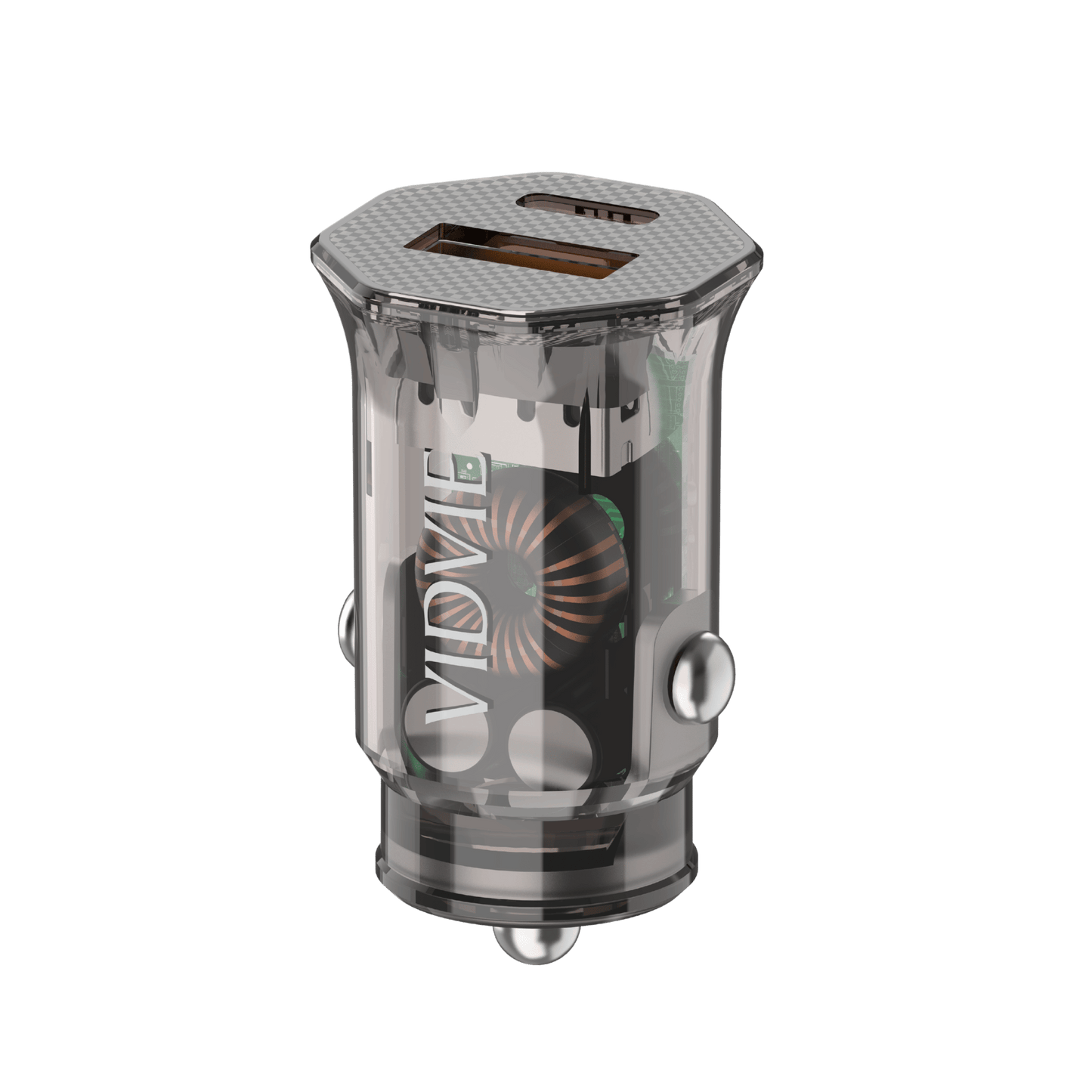 Transparent Type-C & USB Fast Car Charger