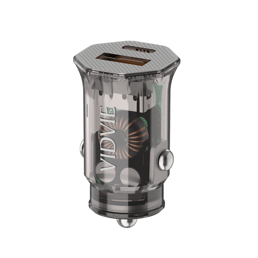 Transparent Type-C & USB Fast Car Charger