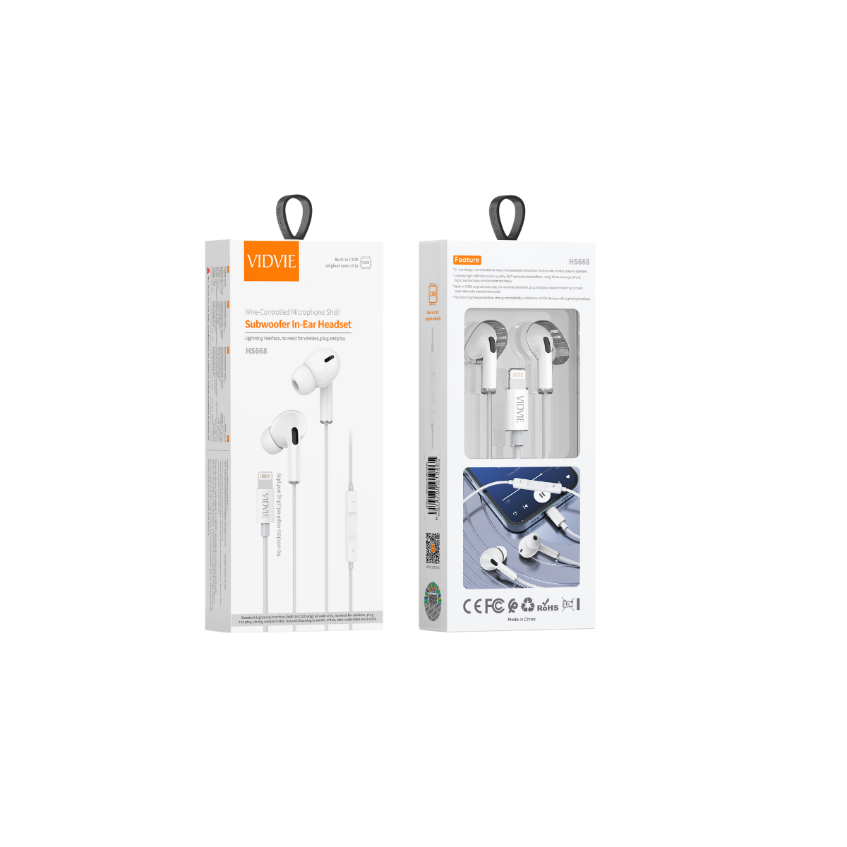 Wire Controlled Microphone Shell Subwoofer In-Ear Headset