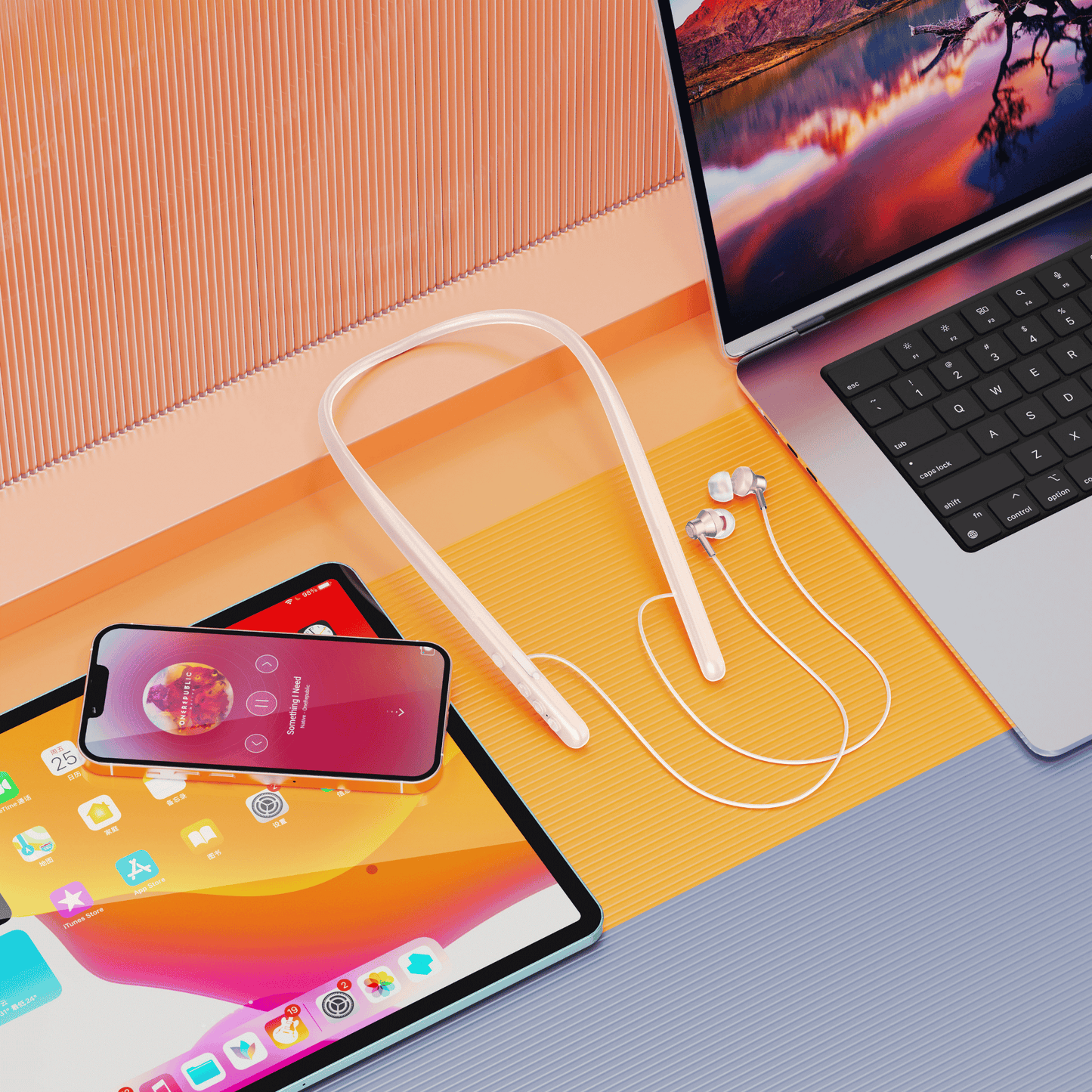 Silicone Halterneck Wireless Sports Headset (In-ear)