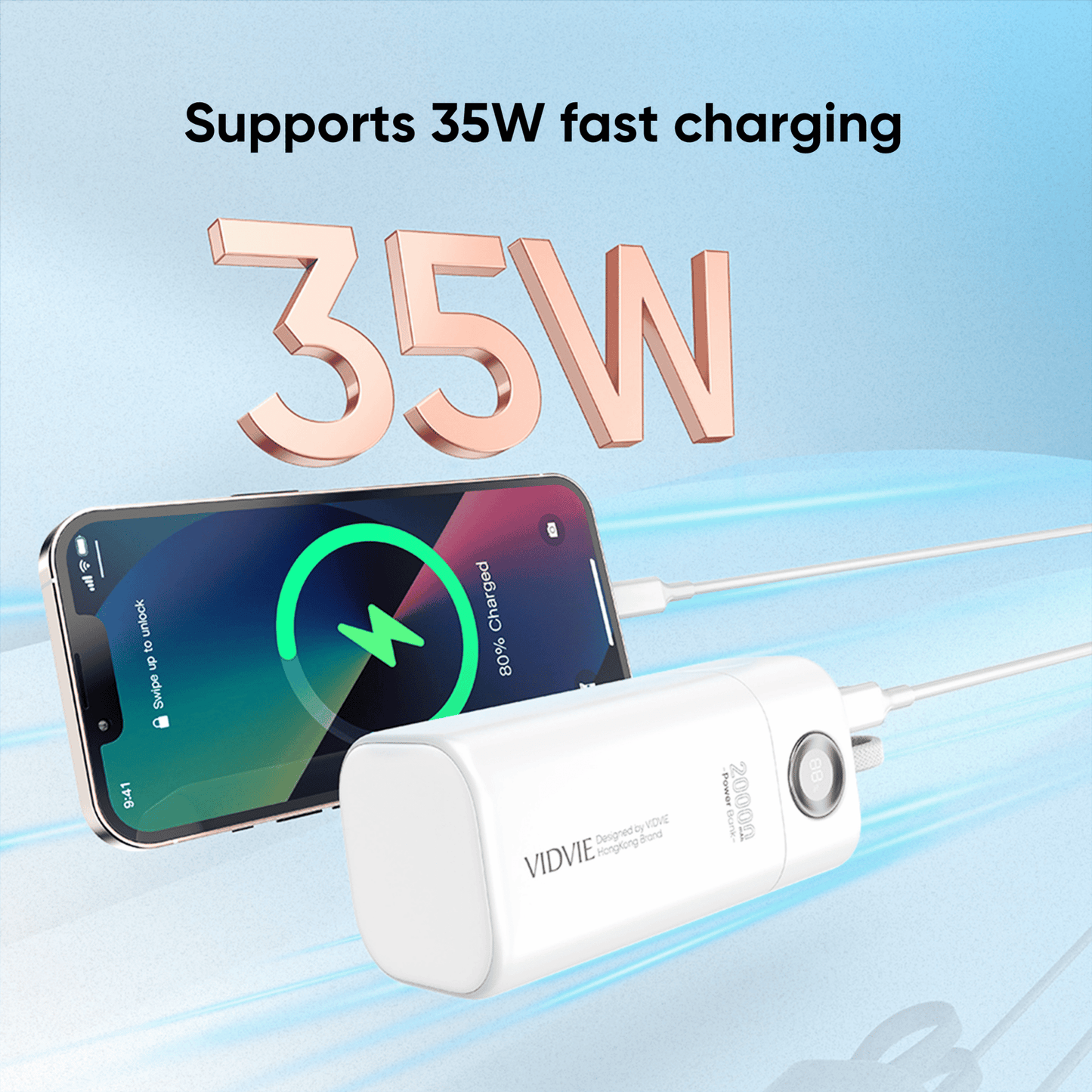 2-IN-1 Power Bank with Dual-Wire Charging
