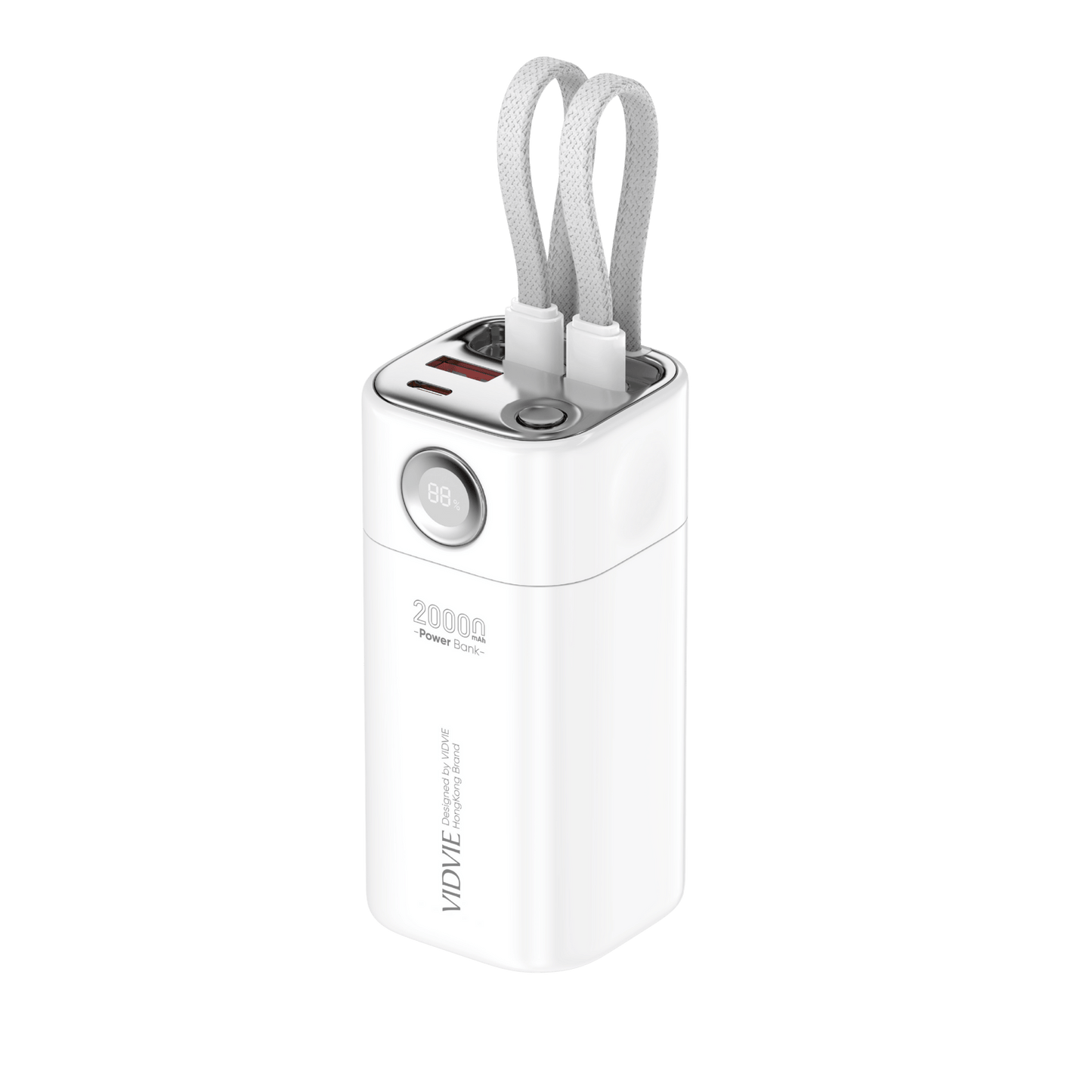 2-IN-1 Power Bank with Dual-Wire Charging