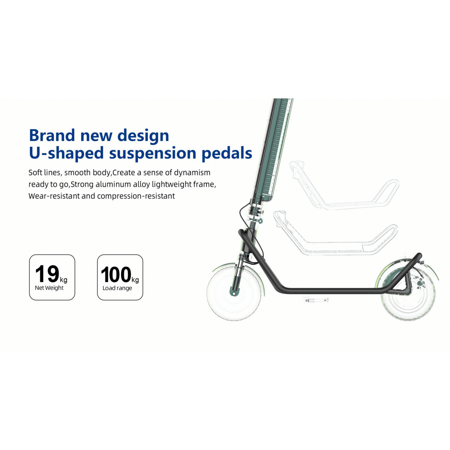 ESC03 Pro 450W Electric Scooter – 35km/h, 50km Range, 10” Tires, Dual Suspension