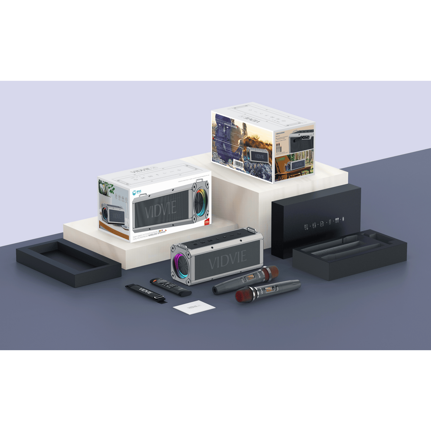 Heavy Bass Outdoor Karaoke Dual Microphone Wireless Speaker