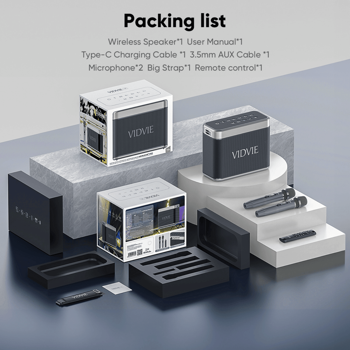 Portable Strap Outdoor Dual Microphone Karaoke Wireless Speaker