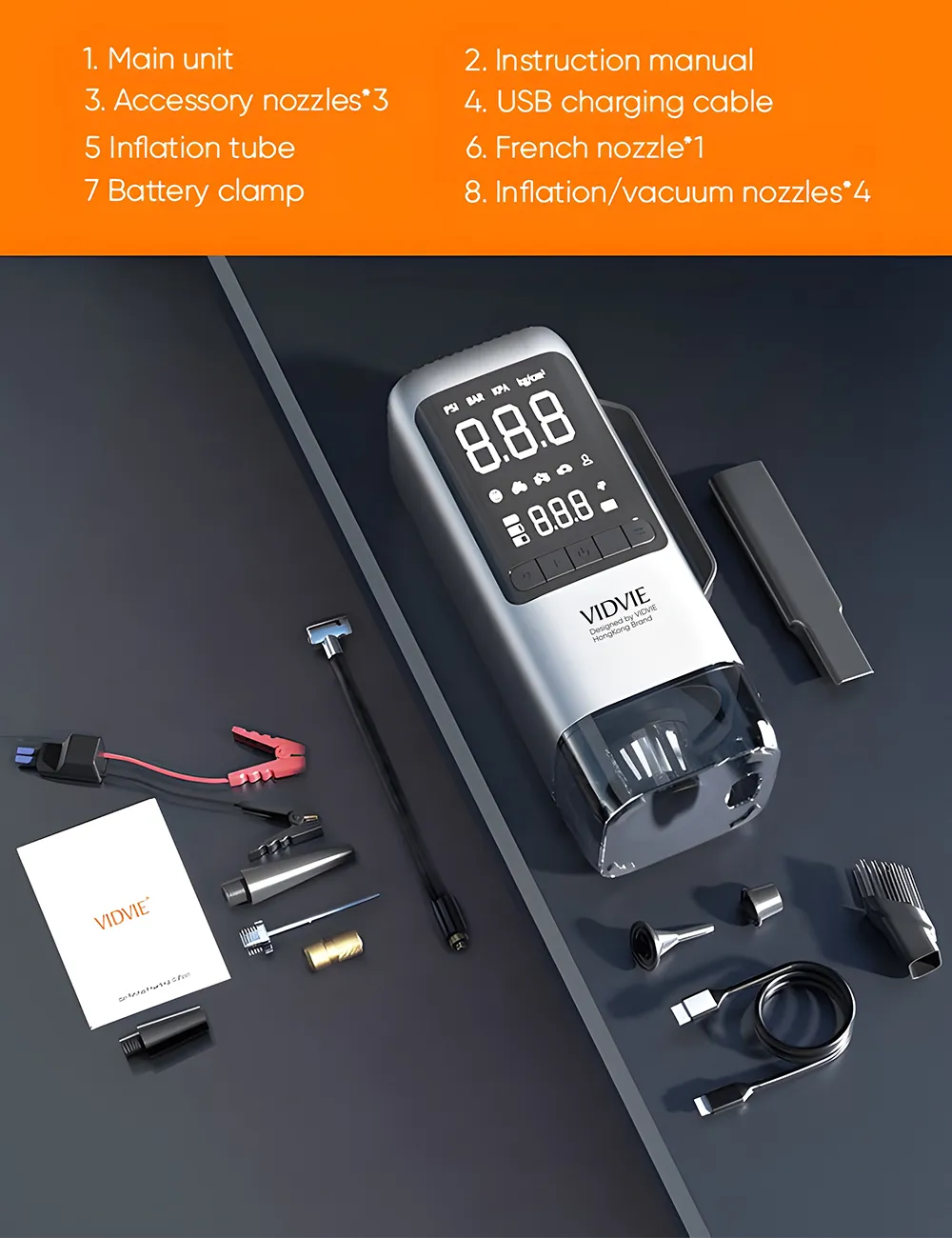 9 IN 1 Multifunctional Car Emergency Starter Power, Supply, Air Pump, and More